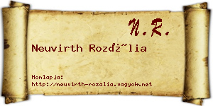 Neuvirth Rozália névjegykártya